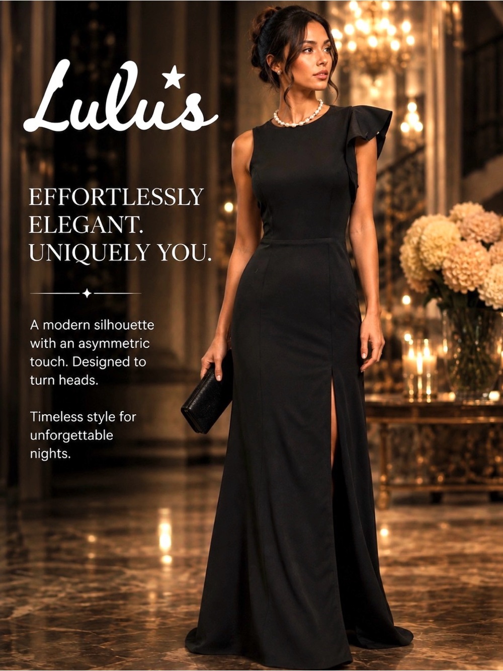Lulus Exquisite Refinement Black Backless Bow Ruffled Maxi Dress – XS – NWT